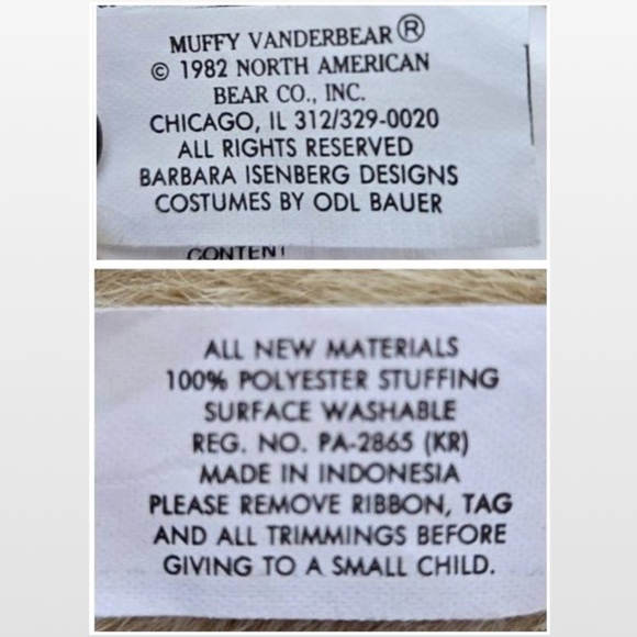 Vintage Muffy Vanderbear Teddy Bear Down On The Farm Blue Floral Dress VTG - Picture 11 of 13